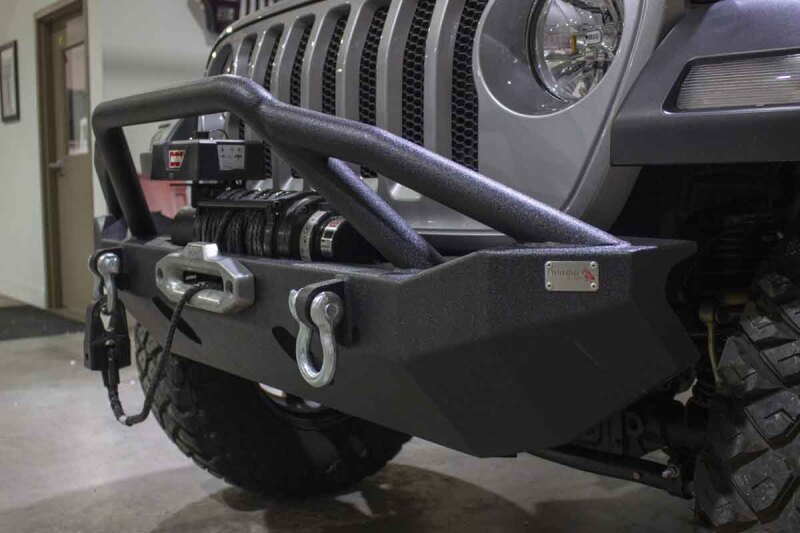 Jeep Wrangler JL Front Bumper - Fishbone Offroad - Mid-Width Winch - Black - `18-`27